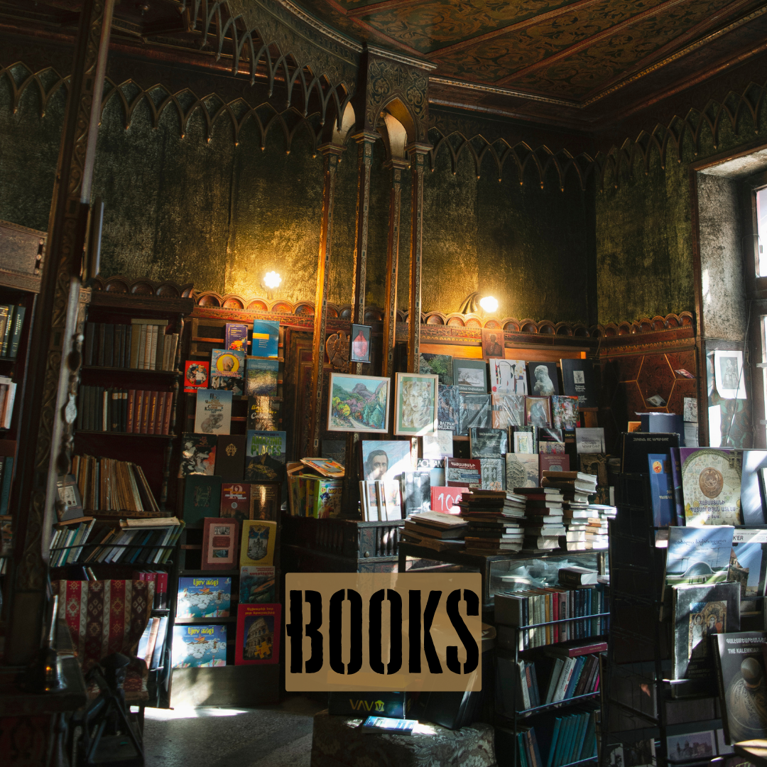 Menu image showing a bookstore, with the title Books.